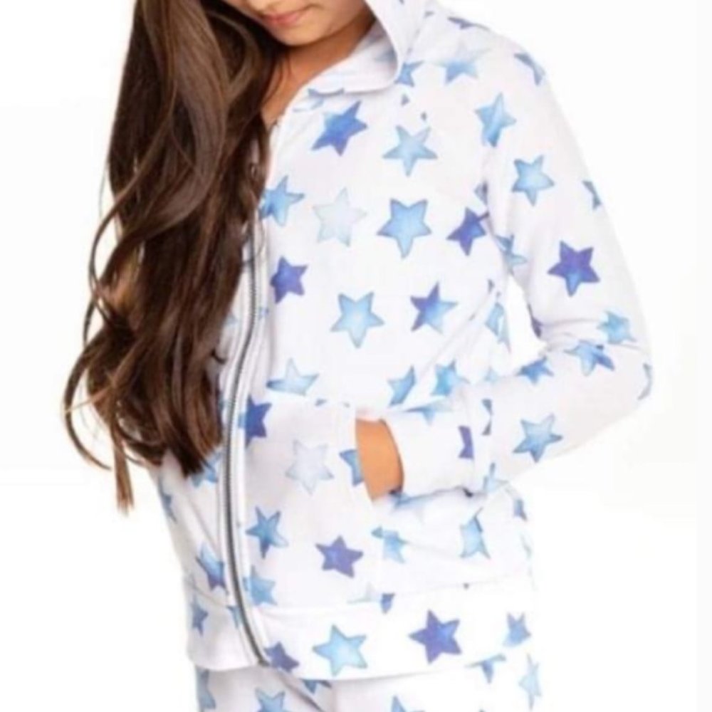 Chaser Indigo Stars Hooded Zip Sweatshirt